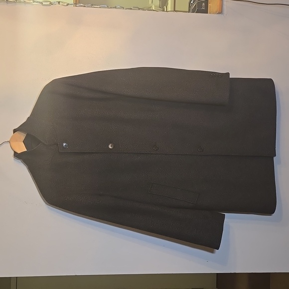 Club Monaco Men Loukas Herringbone Funnel Neck Wool Coat Medium NWOT - Picture 5 of 17